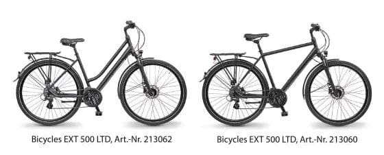 Rückruf: Das betroffene Modell "Bicycles EXT 500 LTD" in der Damen- und Herrenausführung.