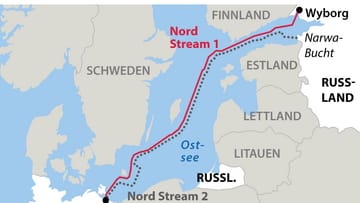 Nord Stream 2 verläuft fast parallel zu Nord Stream 1.