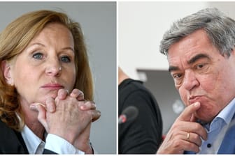 Patricia Schlesinger/Hagen Brandstäter (Collage): Er ist nach ihrem Rücktritt geschäftsführender Intendant des RBB.