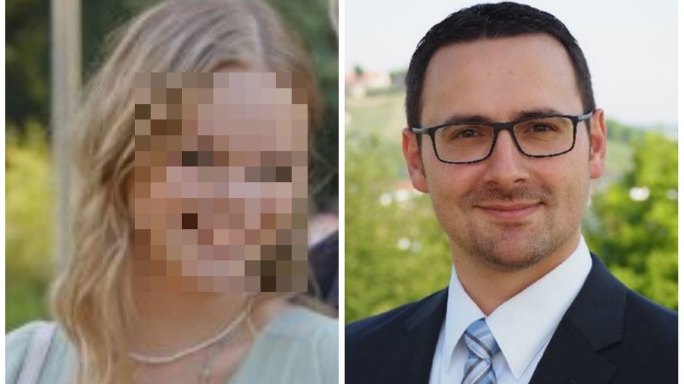 Links das Fahndungsfoto der getöteten Tabitha, rechts Aspergs Bürgermeister Christian Eiberger (Fotomontage): Seit der Tat hat sich das Leben für Asperg und dessen Oberhaupt verändert.