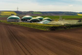 biogas plant in the middle of arable land