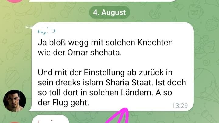 Kommentare in der Telegram-Chatgruppe von Irfan Peci.