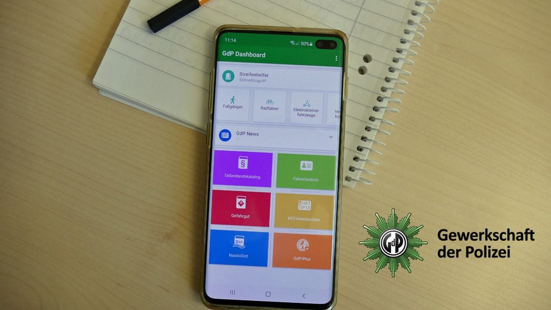 GdP-App: Nutzer können sich in der Anwendung über Bußgelder informieren.
