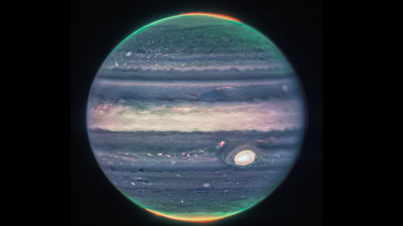 Jupiter: Das James-Webb-Teleskop hat neue Aufnahmen von dem Gasriesen gemacht.