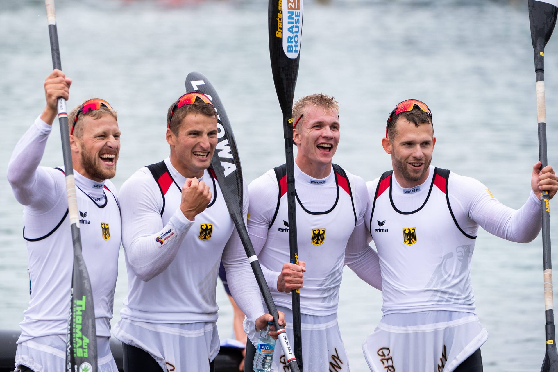 Max Rendschmidt, Tom Liebscher, Jacob Schopf und Max Lemke: Die Deutschen haben sich die Goldmedaille geschnappt.