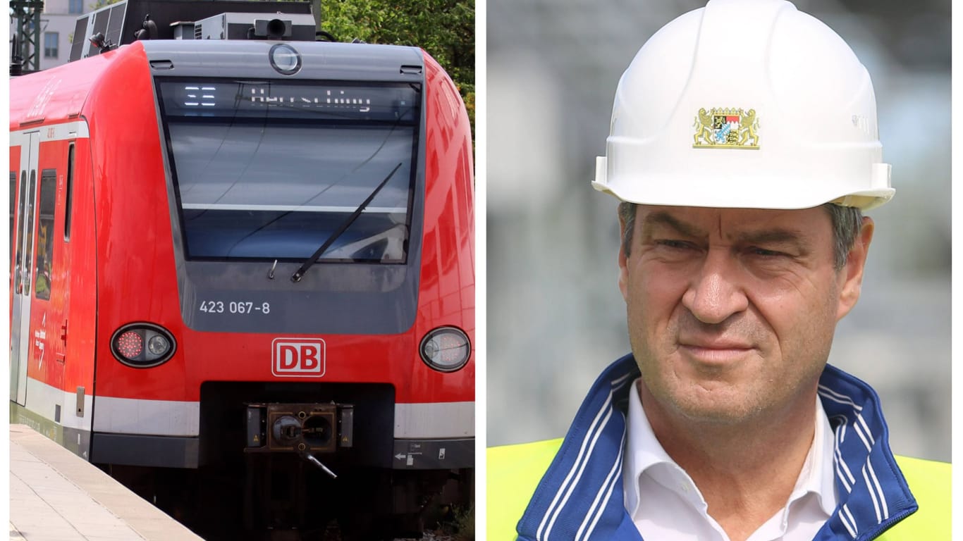 Wegen der Münchner S-Bahn gerät Bayerns Ministerpräsident Markus Söder unter Druck (Archivbilder). Der Vorwurf: Söder verschwieg die Dimensionen des Kosten-Debakels.
