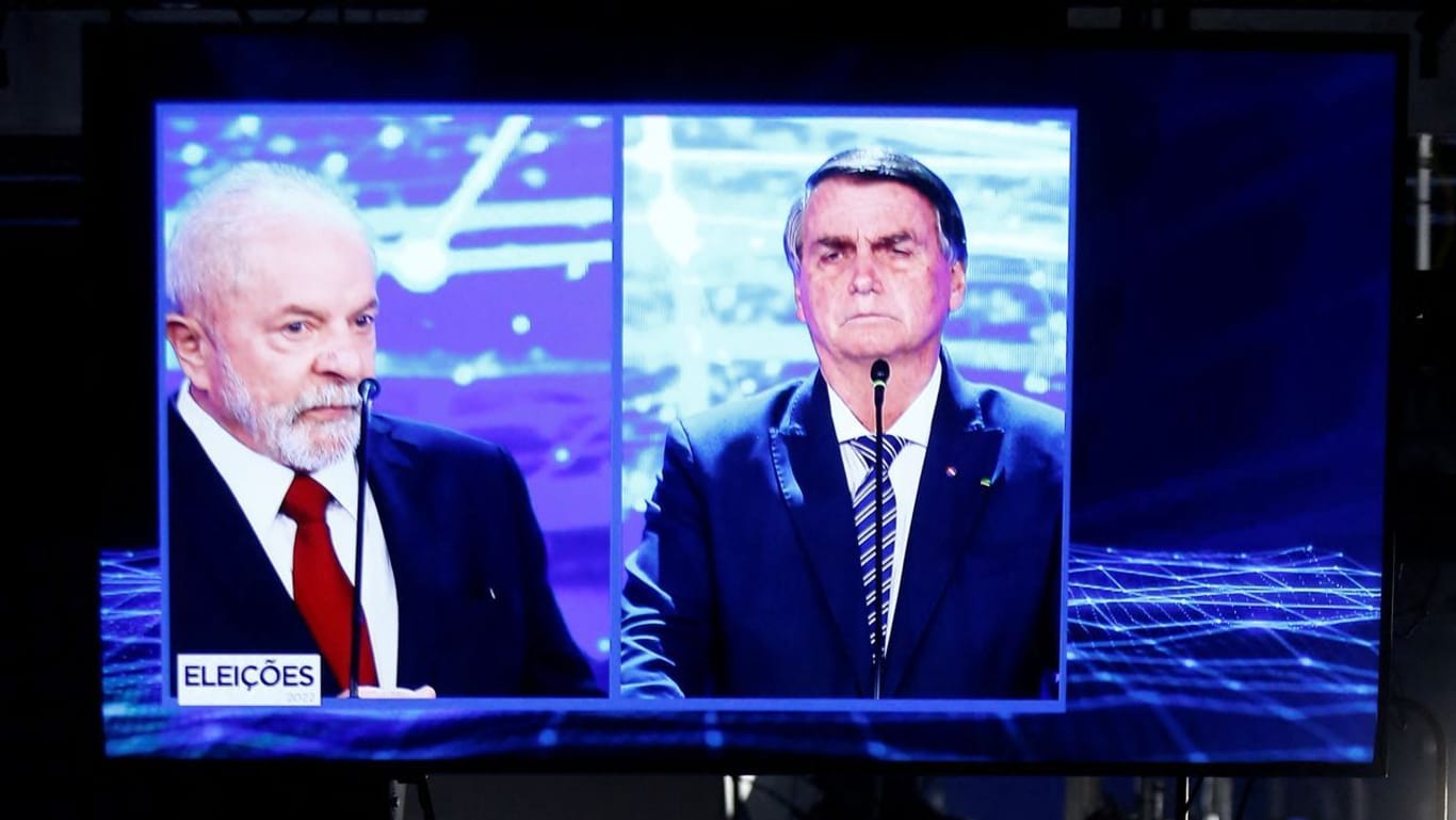 Luiz Inácio Lula da Silva und Jair Bolsonaro: Der ehemalige Präsident und der aktuelle Amtsinhaber haben sich in einem TV-Duell zur Präsidentschaftswahl heftig gestritten.
