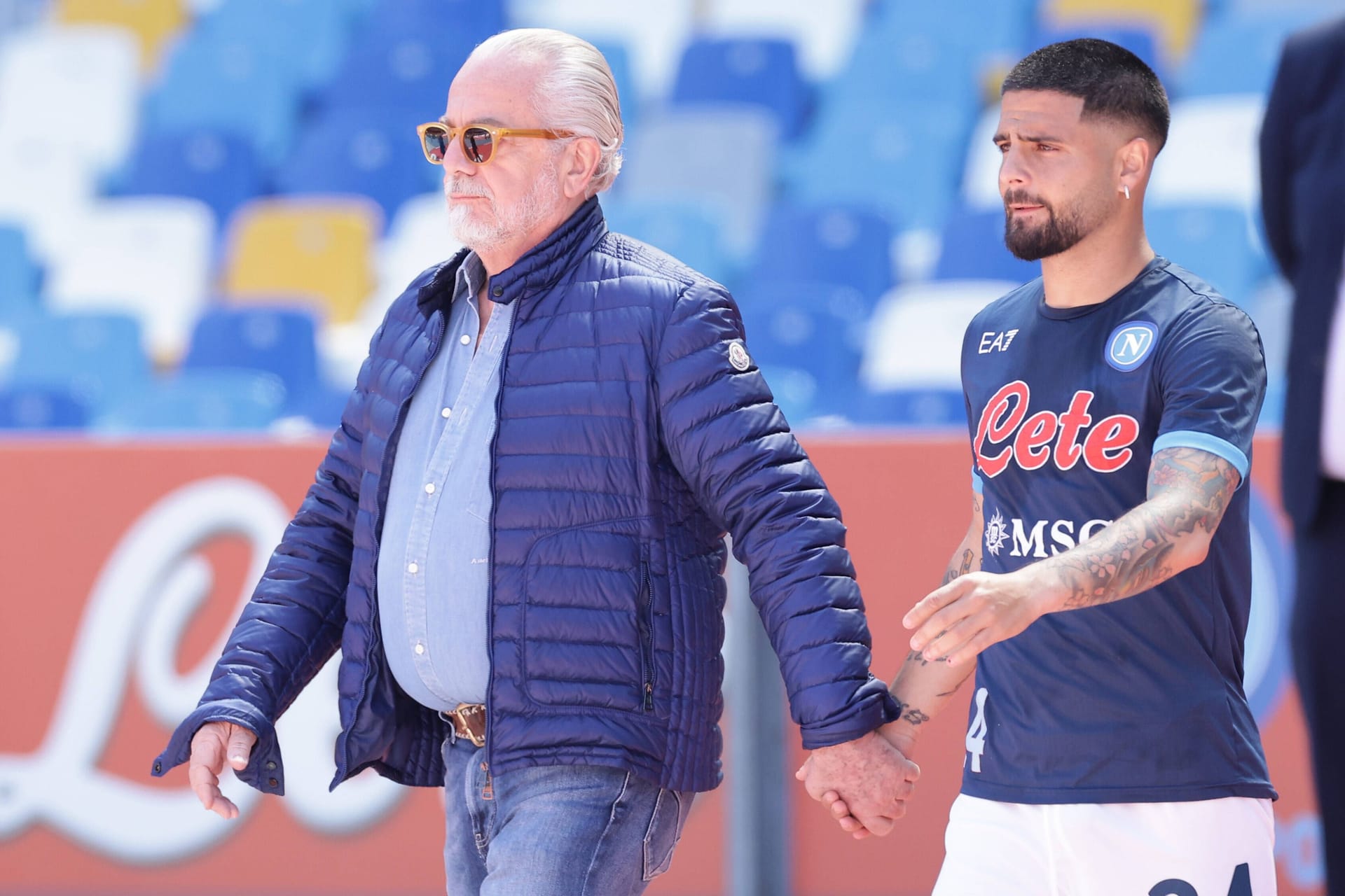 Aurelio De Laurentiis (l.) und Lorenzo Insigne: Der Neapel-Boss hat sich aufgeregt.