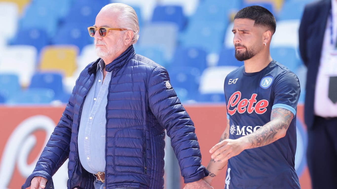 Aurelio De Laurentiis (l.) und Lorenzo Insigne: Der Neapel-Boss hat sich aufgeregt.