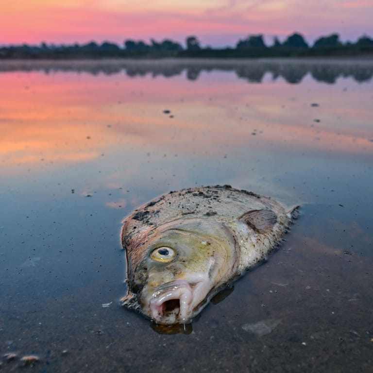 Toter Fisch in der Oder: Der genaue Grund für das Massensterben ist noch immer nicht ermittelt.