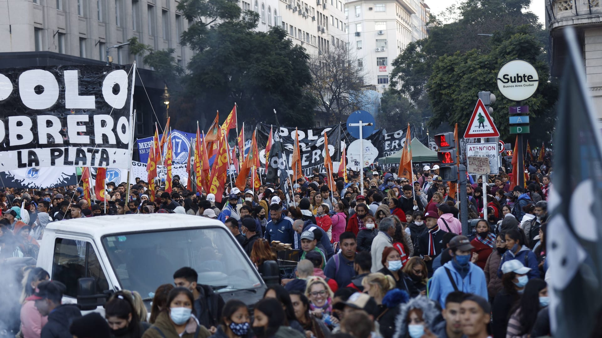 Proteste in Argentinien im Mai für faire Löhne und Arbeitsbedingungen (Archivbild): Insbesondere Schwellenländer könnte die abkühlende Konjunktur hart treffen.