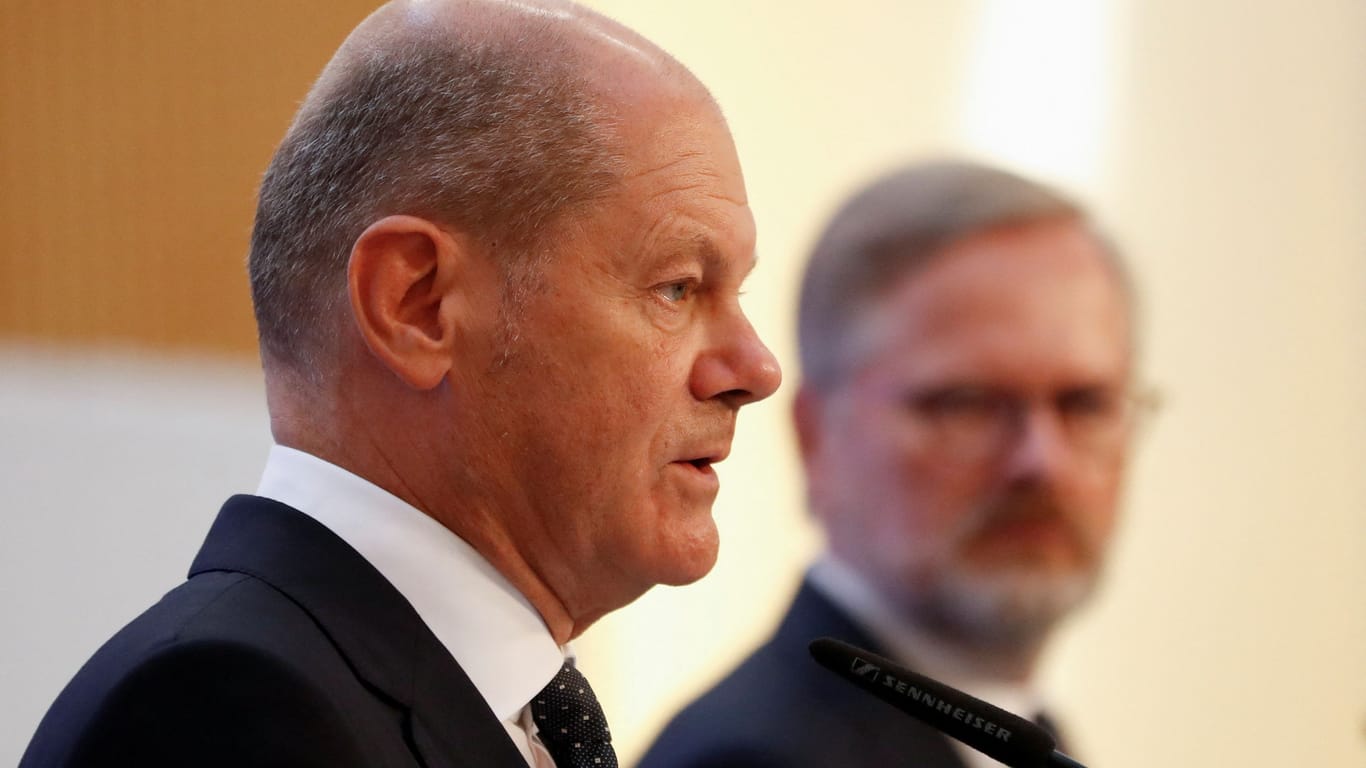 Olaf Scholz und Petr Fiala in Prag: Europa solle das Problem gestiegener Strompreise gemeinsam lösen.