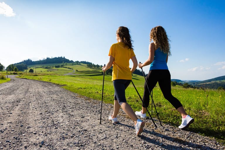 Nordic Walking Stöcke im Vergleich: Diese Modelle unterstützen Muskelaufbau und Kalorienverbrauch beim Laufen.