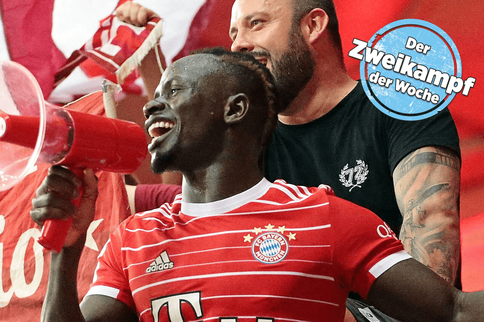 Start geglückt: Sadio Mané feiert nach dem 6:1 bei Eintracht Frankfurt mit den Bayern-Fans.