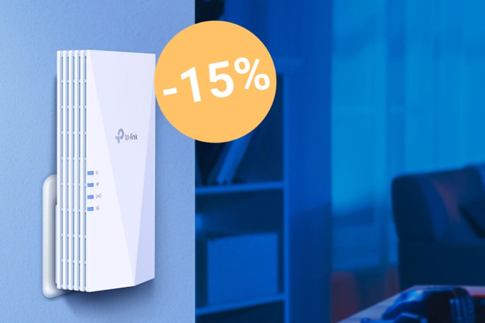 Der Repeater von TP-Link verstärkt das WLAN und bringt mit Wifi 6 eine hohe Geschwindigkeit.