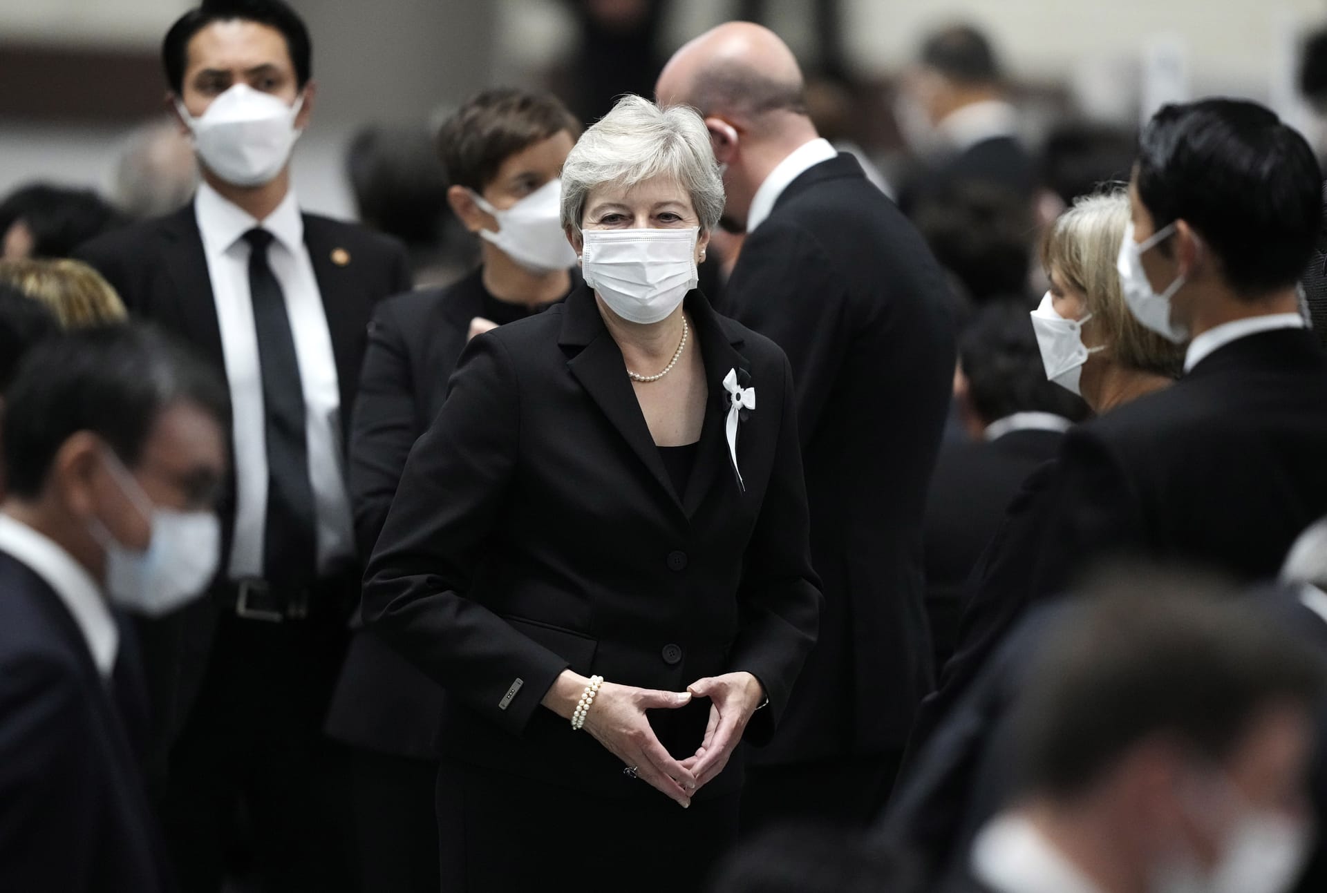 Theresa May: Die frühere britische Premierministerin war unter den Gästen des Staatsbegräbnisses in Tokio. Theresa May: Die frühere britische Premierministerin war unter den Gästen des Staatsbegräbnisses in Tokio.