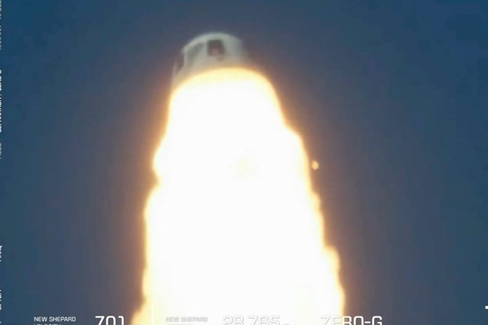 Fehlstart: Eine Blue Origin-Rakete kam am Montag vom Kurs ab.