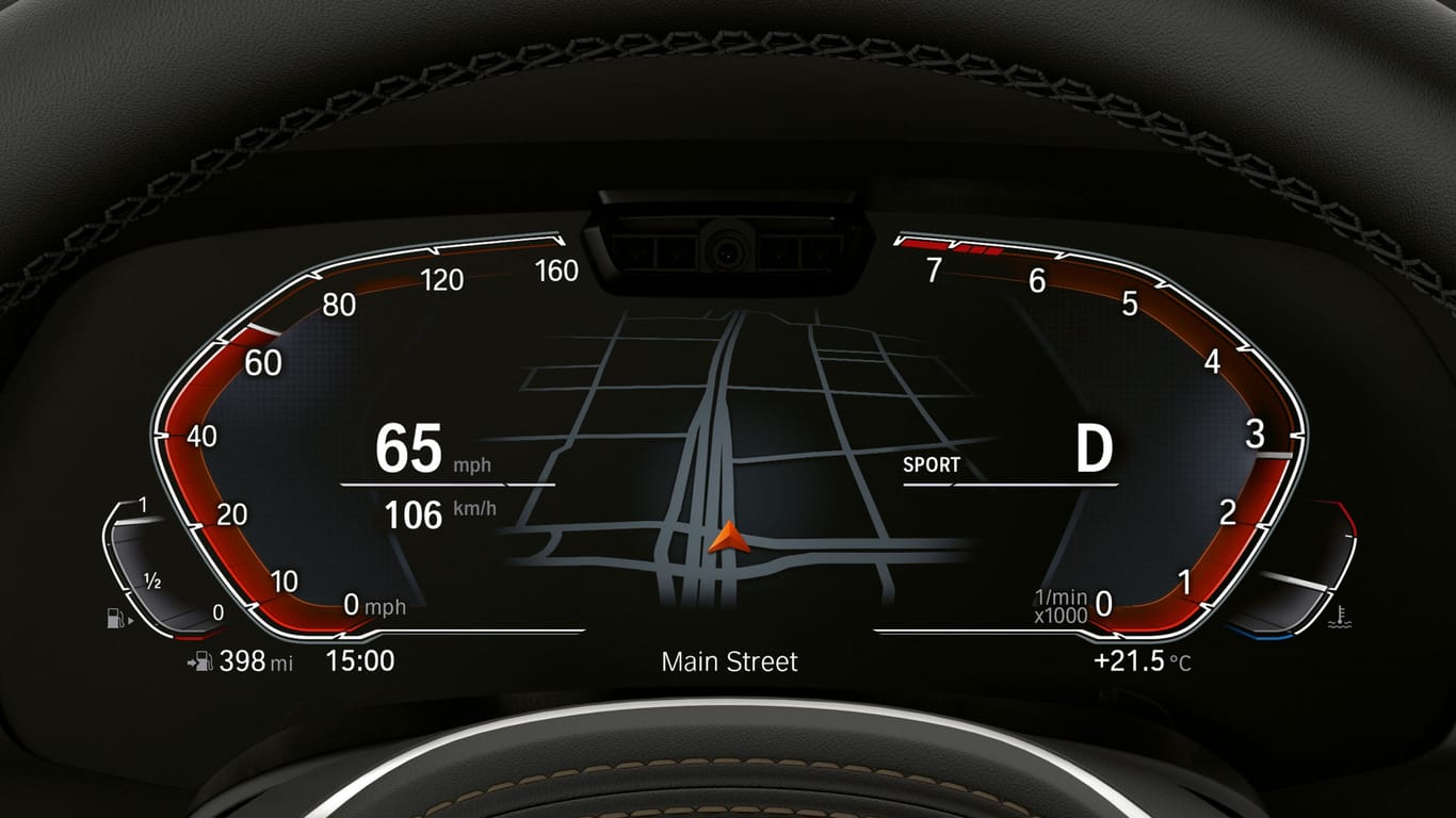 Digitaltacho von BMW: Die Ziffernwerte springen beim Beschleunigen und Bremsen.