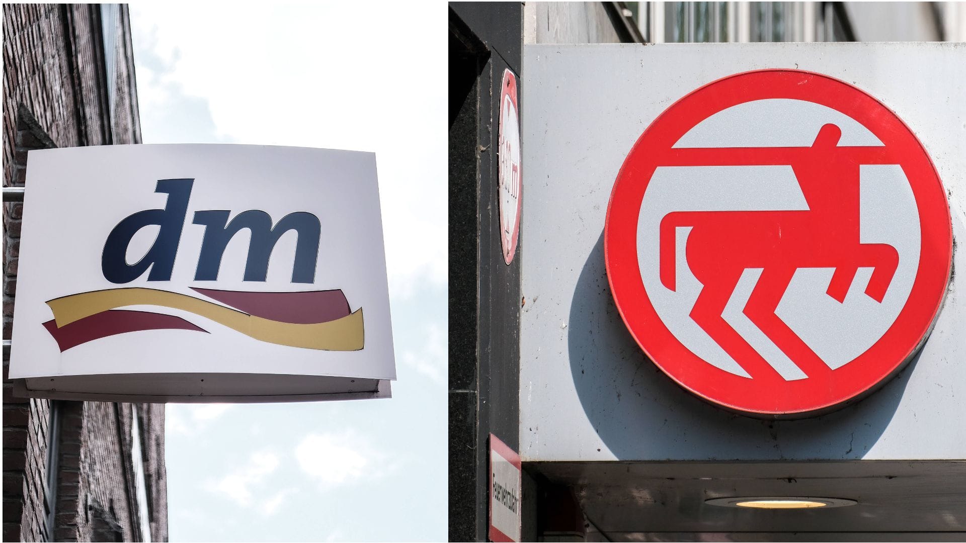 Die Logos von "dm" und "Rossmann" (Montage): Wie schlagen sich die Drogerien im direkten Vergleich?