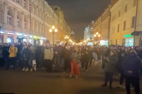 Demonstranten in Moskau: In Russland regt sich Widerstand gegen die von Putin angeordnete Teilmobilmachung.