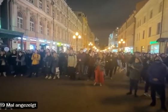 Demonstranten in Moskau: In Russland regt sich Widerstand gegen die von Putin angeordnete Teilmobilmachung.