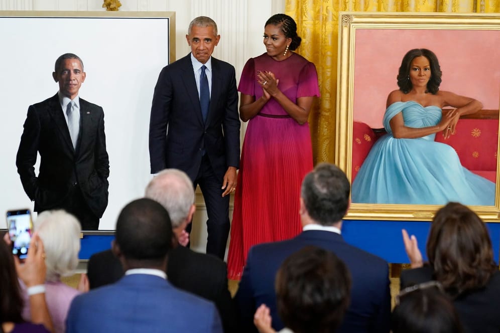 Ex-US-Präsident Barack Obama und die ehemalige First Lady Michelle Obama: Enthüllung ihrer offiziellen Porträts im Weißen Haus.