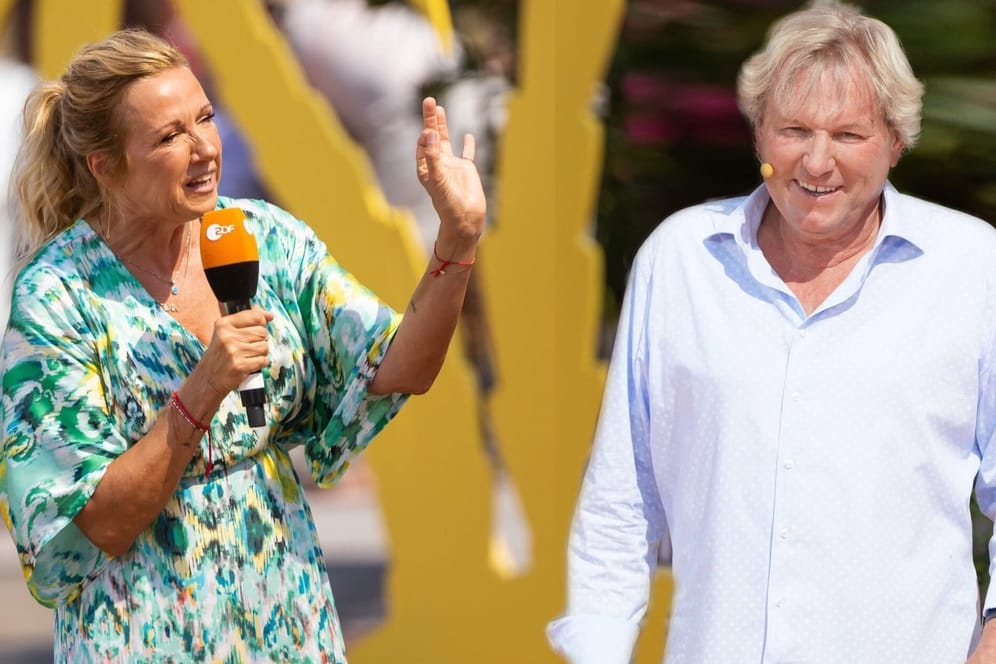 Andrea Kiewel und Bernhard Brink: Die Moderatorin und der Sänger standen am Sonntag gemeinsam auf der Bühne.