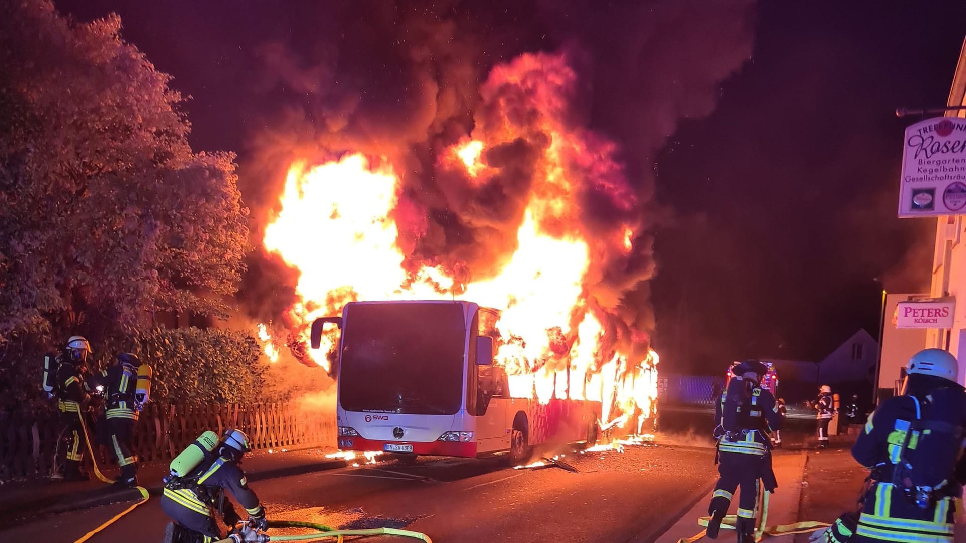 Brennender Bus in Bonn