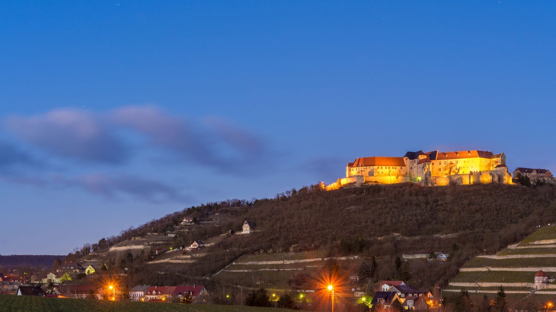 Schloss Neuenburg inmitten der Weinberge: Saale-Unstrut ist auch als nördlichste Weinanbauregion Deutschlands beliebt.