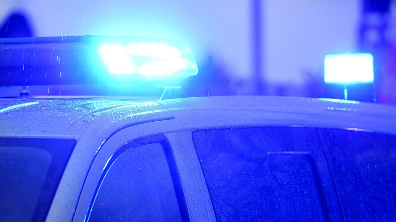 Blaulichter leuchten auf dem Dach eines Polizeifahrzeugs: Die Einsatzkräfte konnten mehrere Tatverdächtige stellen.