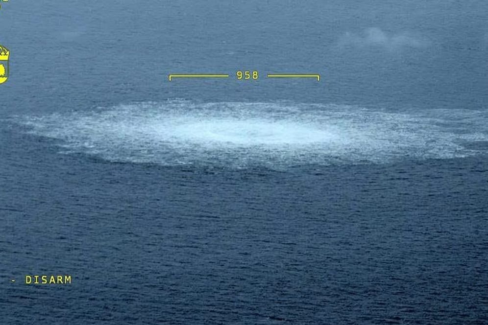 Austrittsstelle des Nord-Stream-Lecks: Explosionen zerstörten die Pipelines.