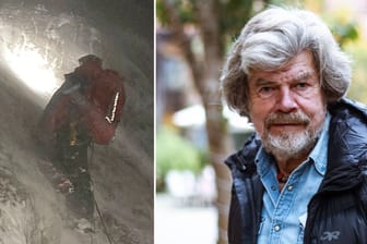 Einsatz in den Alpen und Reinhold Messner (Montage): Der erfahrene Bergsteiger zweifelt an den Überlebenschancen des Vermissten.