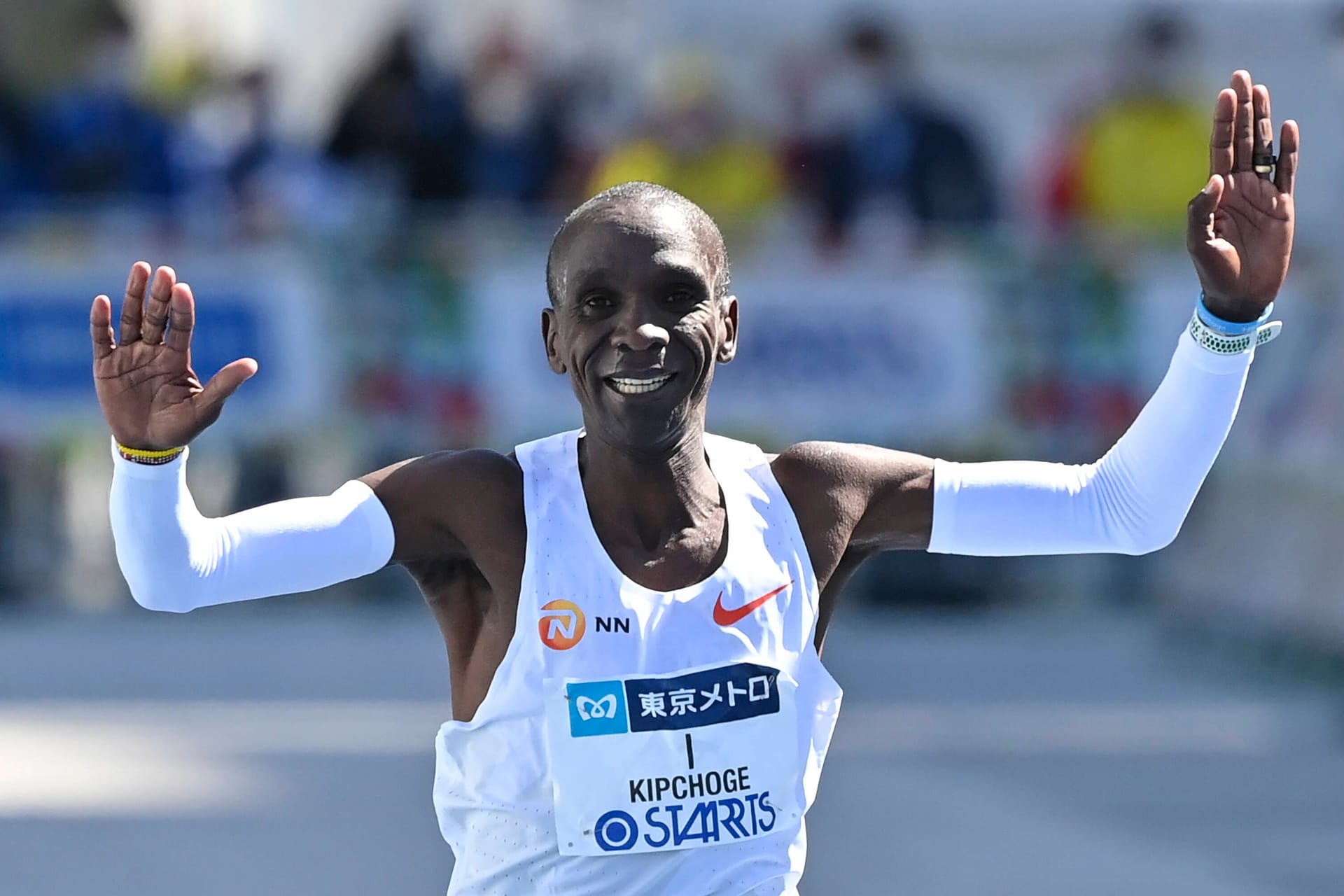 Eliud Kipchoge: Er überquerte im März die Ziellinie beim Tokio-Marathon als Erster.