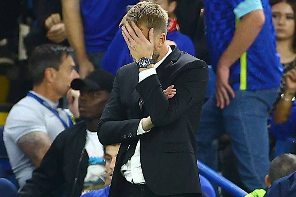 Ratlos: Chelseas neuer Trainer Graham Potter an der Seitenline in der Champions League.