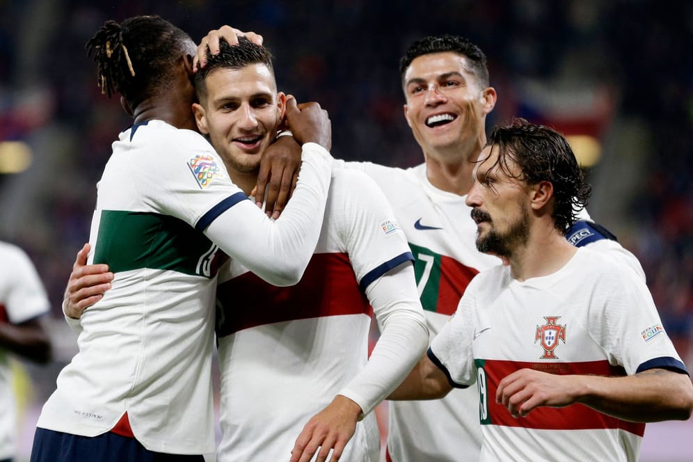 Jubelnde Portugiesen: Gegen Tschechien feierten sie einen dominanten Sieg.