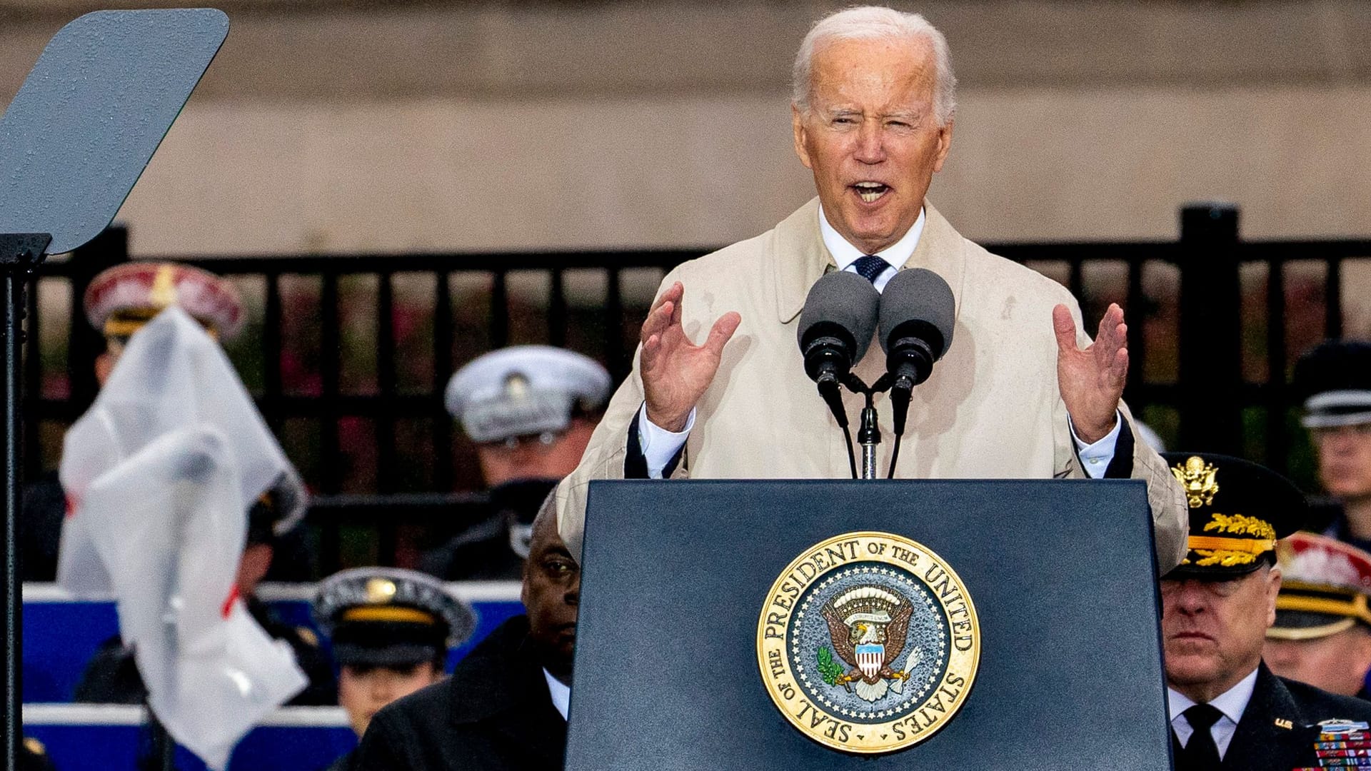 Joe Biden: Der US-Präsident gedenkt der Opfer der Terroranschläge vom 11. September 2001.