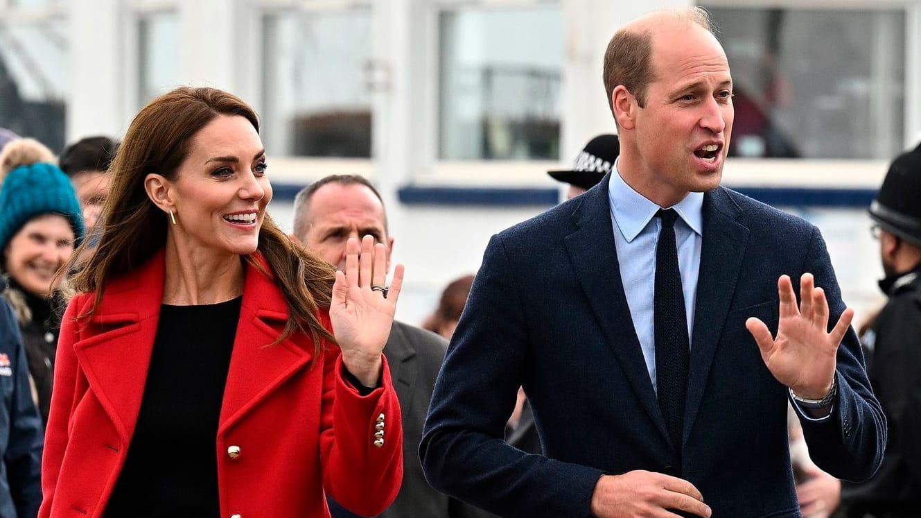 Prinzessin und Prinz von Wales: Kate und William besuchten die britische Region. Prinzessin und Prinz von Wales: Kate und William besuchten die britische Region.