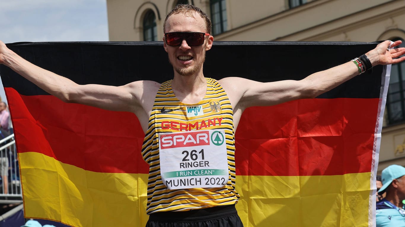 Richard Ringer: Der deutsche Marathonläufer nach seinem EM-Erfolg in München.