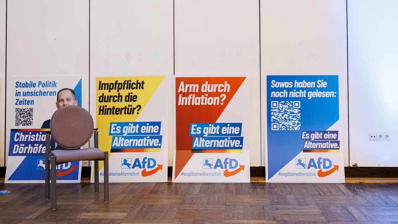 Wahlplakate der AfD in Niedersachsen: Mit einem neuen Fanartikel sorgt die Partei für Erheiterung im Netz.