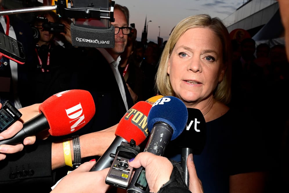 Magdalena Andersson: Bei der Parlamentswahl in Schweden liegt ihre Partei laut Prognose vorn.