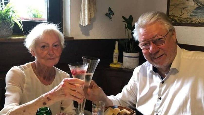 Henk van Benthem mit seiner Frau am Hochzeitstag.