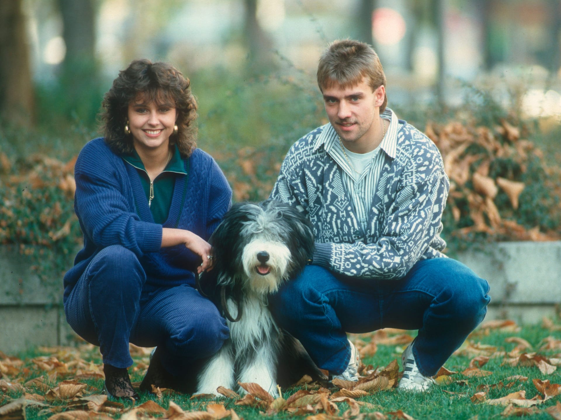 Hansi Flick mit Ehefrau Silke: Das Bild mit Hund Sherry entstand 1986.