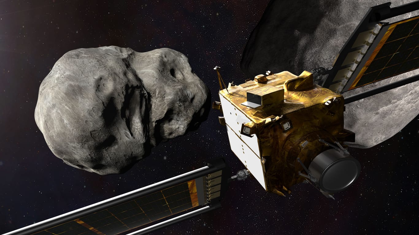 Dart trifft auf Didymoon: Die Nasa-Sonde sollte einen Asteroiden aus seiner Bahn werfen.