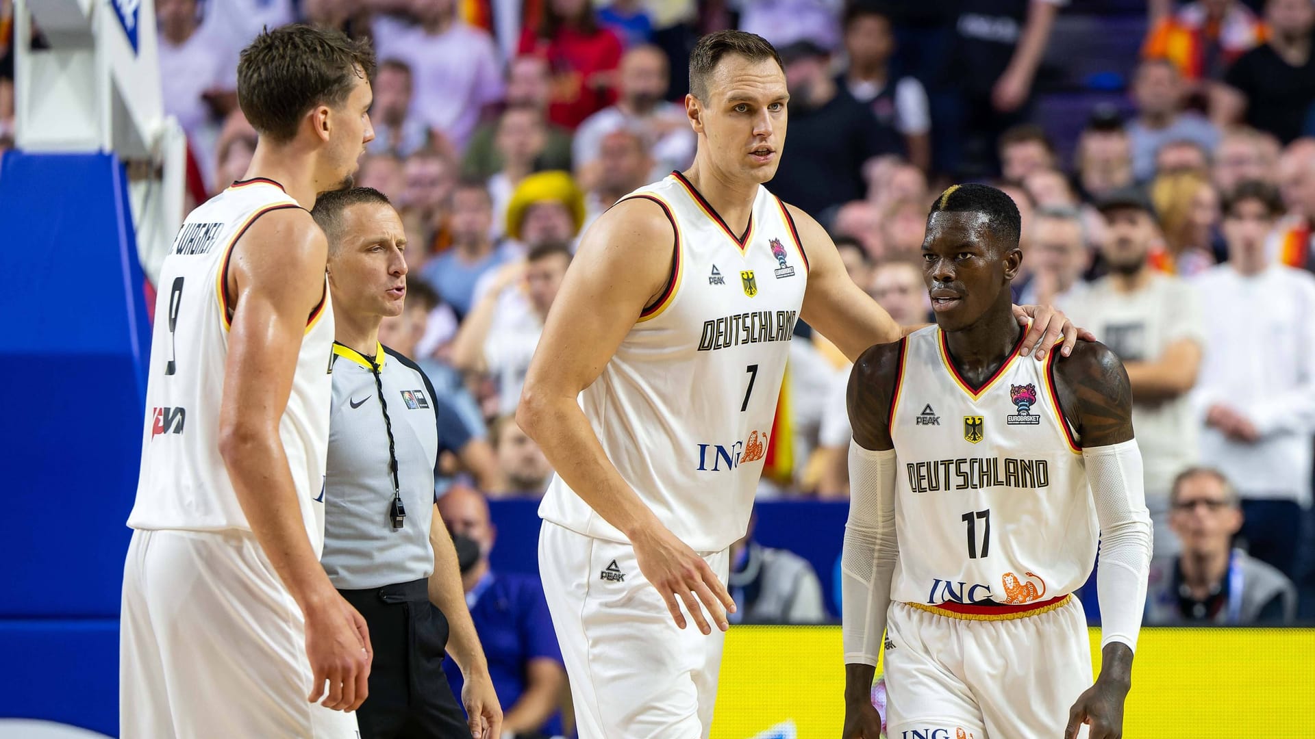 Franz Wagner, Johannes Voigtmann und Dennis Schröder: Die deutschen EM-Stars bekommen es mit Montenegro zu tun.