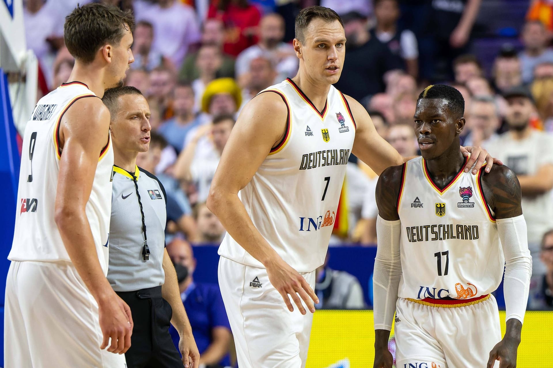 Franz Wagner, Johannes Voigtmann und Dennis Schröder: Die deutschen EM-Stars bekommen es mit Montenegro zu tun.