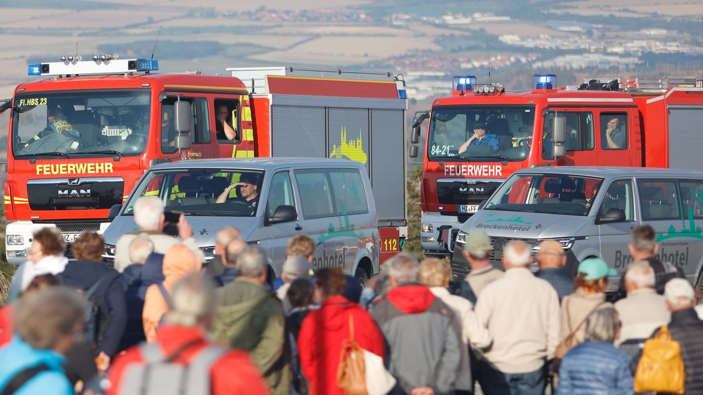 Touristen am Samstag: Das Brockenplateau wurde evakuiert.