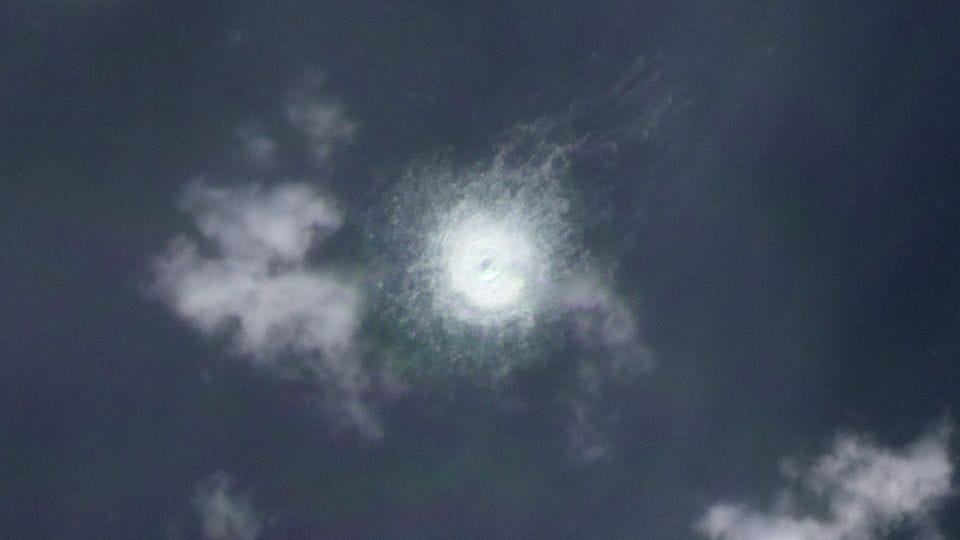 Das Gasleck aus dem All fotografiert: Das Leck ist deutlich geschrumpft.