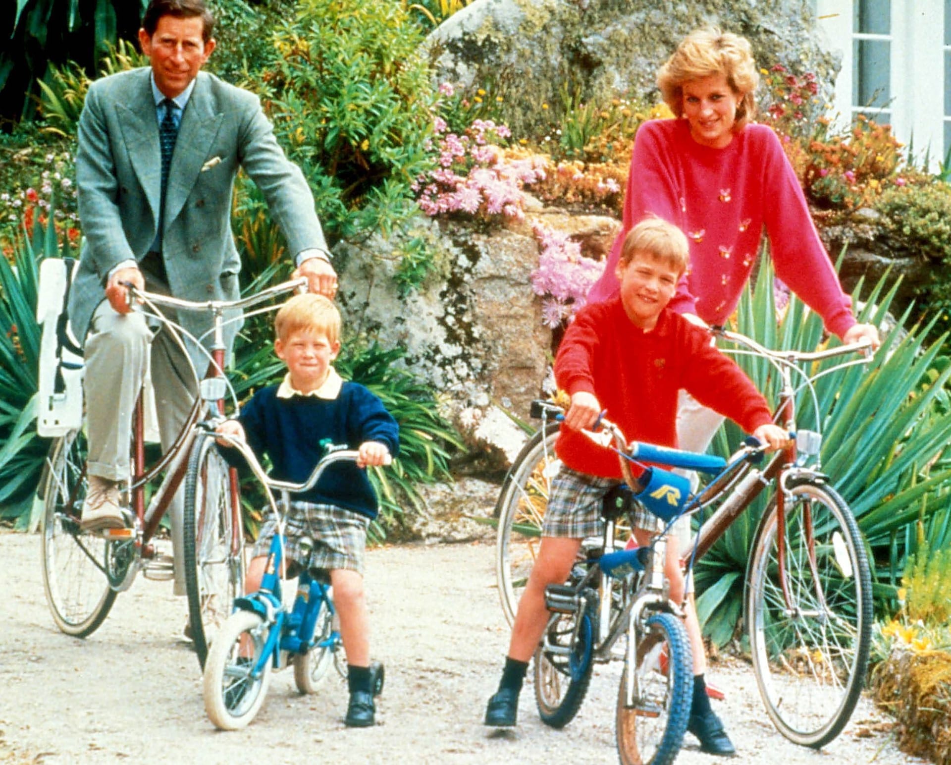 Charles, Diana und ihre Kinder William und Harry