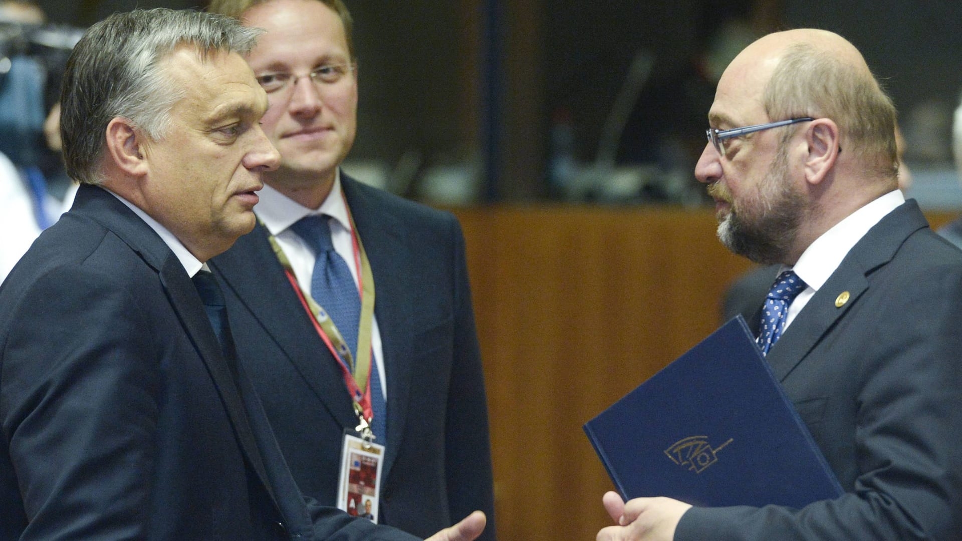 Schulz mit Ungarns Premier Viktor Orban (l.):