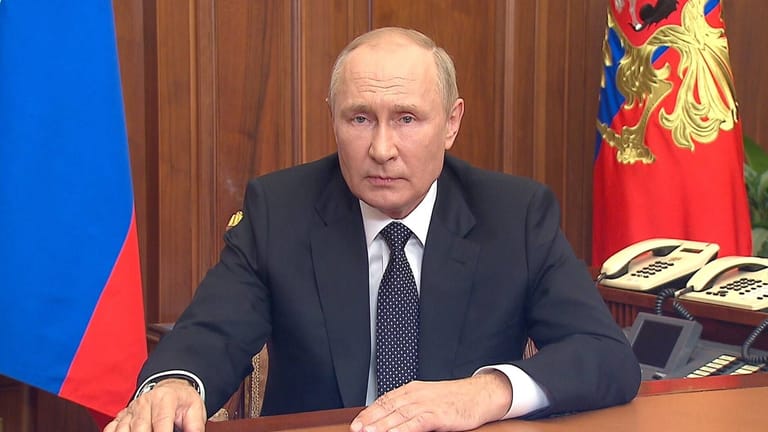 Wladimir Putin bei einer TV-Ansprache: Per Dekret annektierte er das AKW Saporischschja.